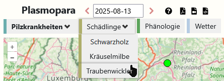 Auswahl Karte Rebkrankheit