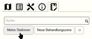 Knopf zum Auswählen der Stationen, die für Ihre Behandungszonen zur Verfügung stehen