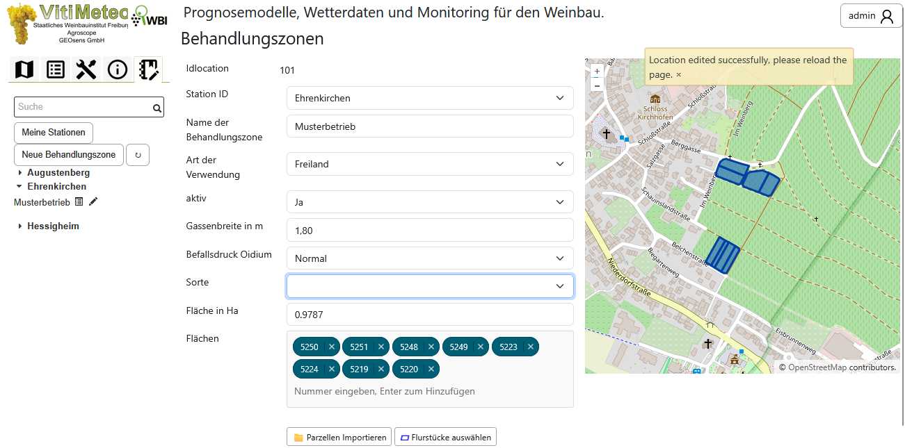Seite Behandlungszone