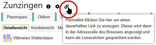 Link-Icon auf der Website