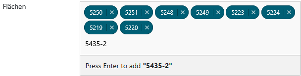 Eingabe Flurstücksnummern von Hand